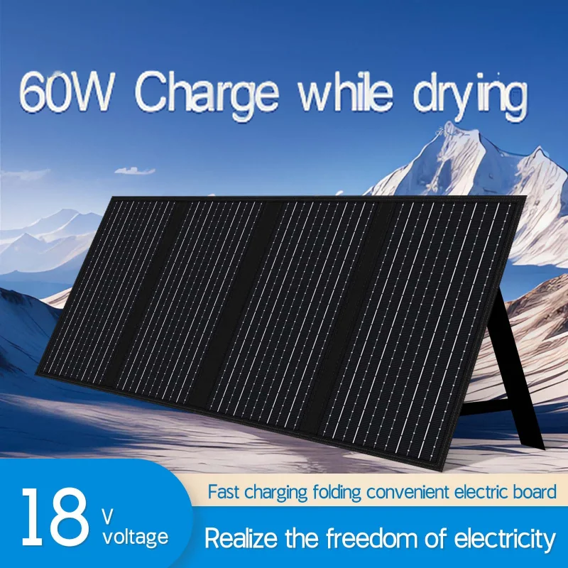 

Складная солнечная панель 25 Вт/40 Вт/60 Вт, портативное зарядное устройство 5 В USB в складной сумке — водонепроницаемое, идеально подходит для телефонов и кемпинга на природе