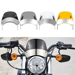 Universal Motorcycle Windshield Windscreen Wind Deflector Round Headlight For Husqvarna For Yamaha XSR For Royal Enfield Triumph