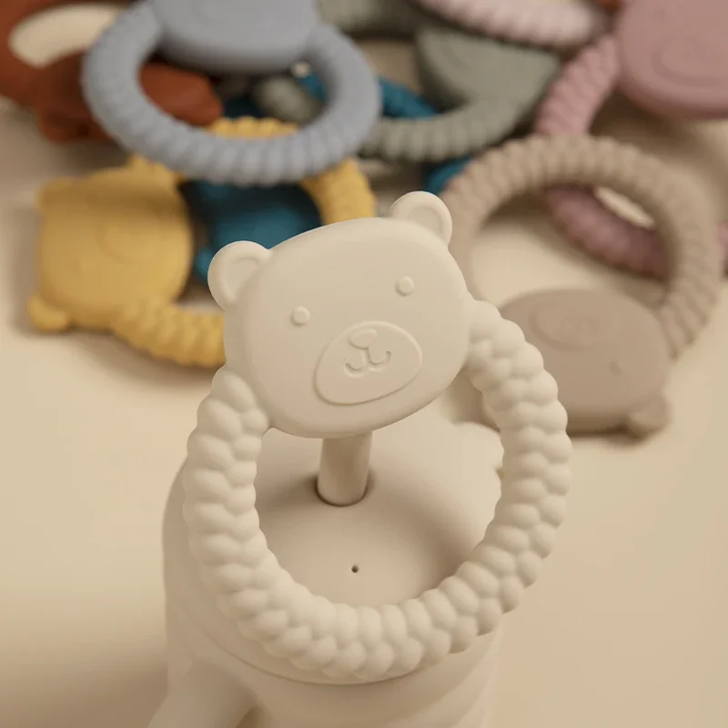 Kids Baby Molar Care Teether Toys Cartoon Bear Infant Soft Silicone Teething Chewing Toy Newborn Nursing Gift Babies Accessories