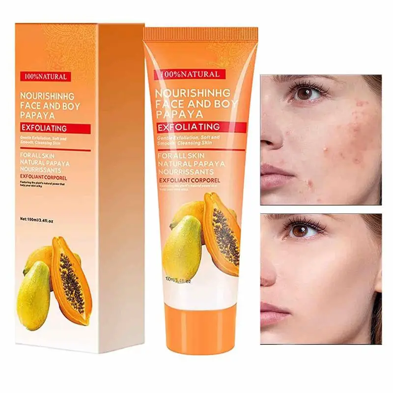 

100ml Papaya Skin Peeling Scrub 2023 Facial Exfoliating Peeling Gel Body Face Nourishing Repair Scrubs Face Beauty Skin Care