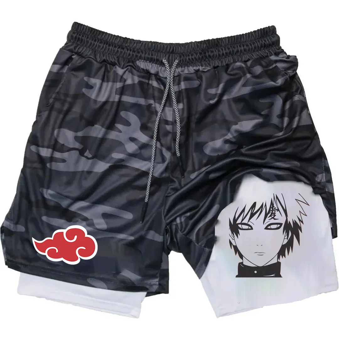 Shorts estampa de anime de secagem rápida masculino, moletom casual diário, versátil, cotidiano, verão