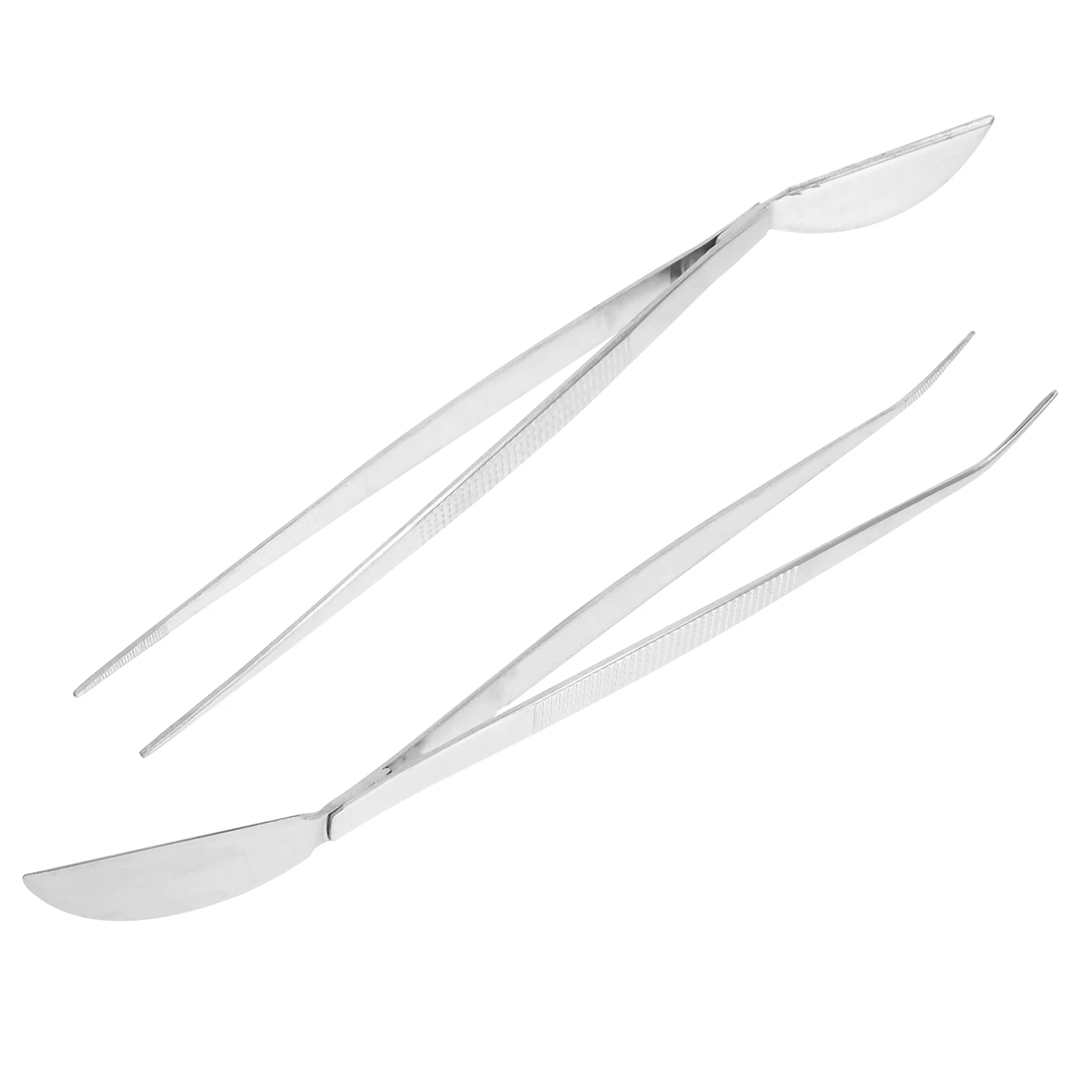 

2pcs Stainless Steel Bonsai Tweezers Reach Tools Precision Gardening Shovel Spade Accessories Plants Small Tweezers Soil
