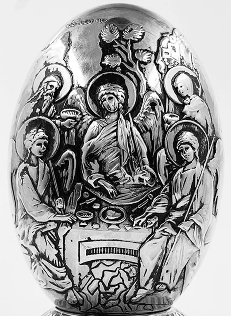 HTISOK Orthodoxe Griechisch-Orthodoxe Katholische Jungfrau-Maria-Statue, Kirchen- und Heimtischdekoration, Runde Form – Detail 4