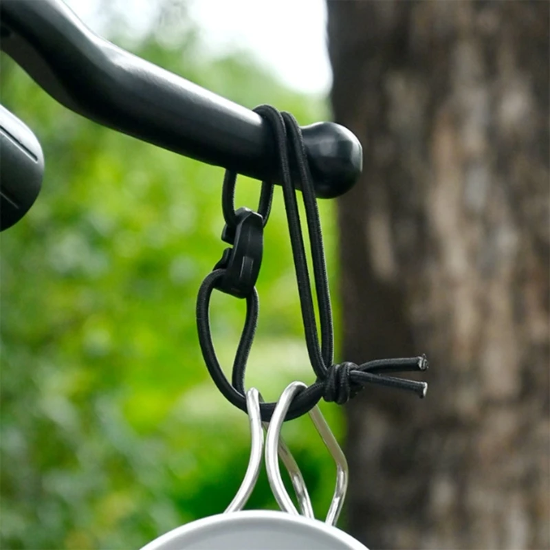 Q39E Portables Elastics Rope Clip Secure Fastening for Backpacking Cycling Accessory