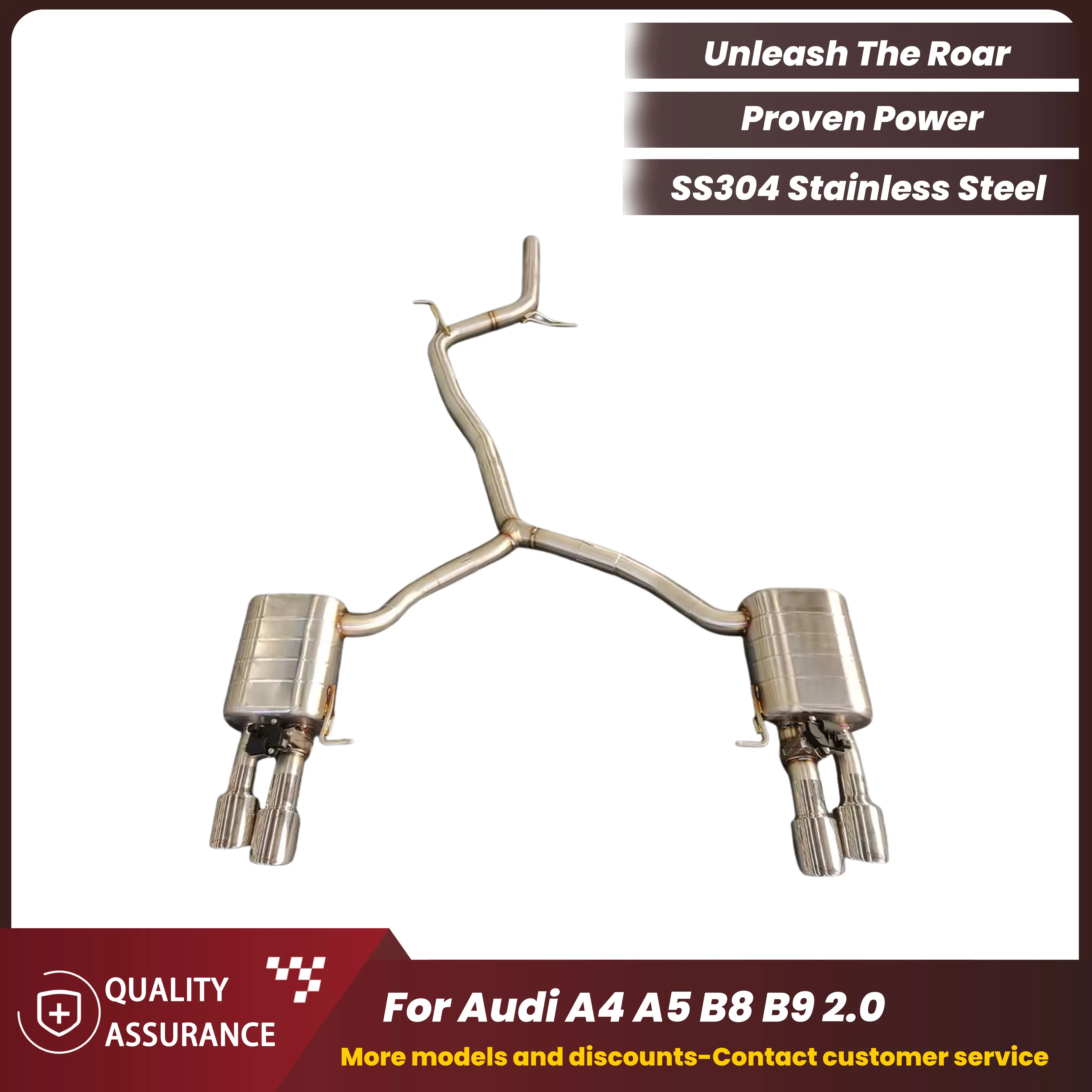 

ECCF SUS304 Stainless Steel Catback Sport Exhaust for Audi A4 A5 B8 B9 2.0T 2016-2022