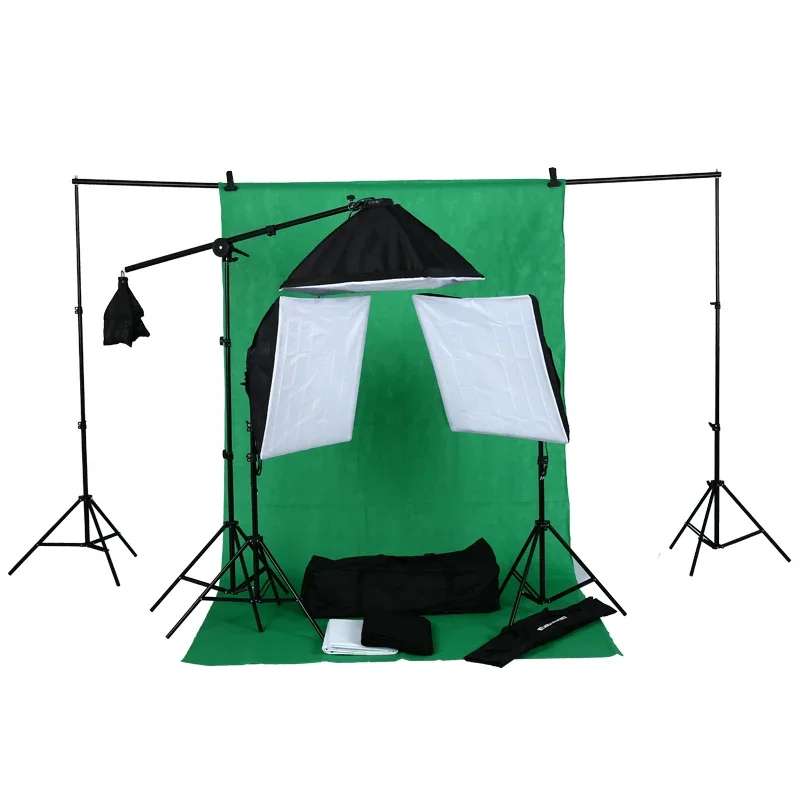 Photo studio light photography equipment reflect Black silver Gold umbrella and Soft Box Kit