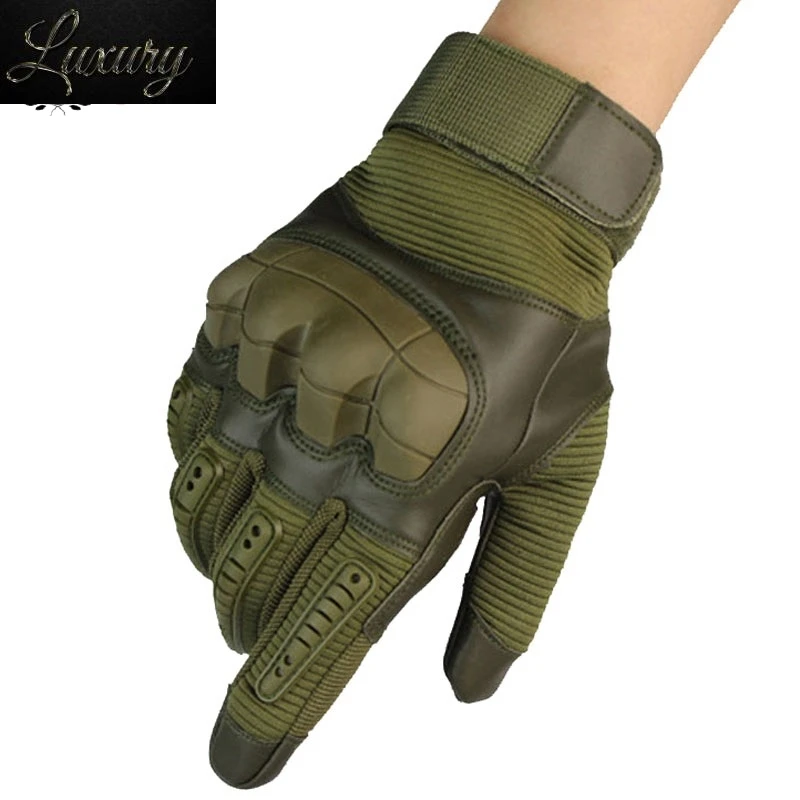 

Tactical Gloves Men Military Gear Rubber Hard Knuckle Full Finger Army Shooting Airsoft PU Leather Touch Screen