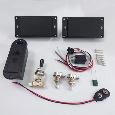 HH Black Aktiv Pickup Elgitarr Humbucker Pickup Set Korta Axlar Potentiometer & Kablage Gitarrtillbehör 8 best sales aktiv upphämtning - №5