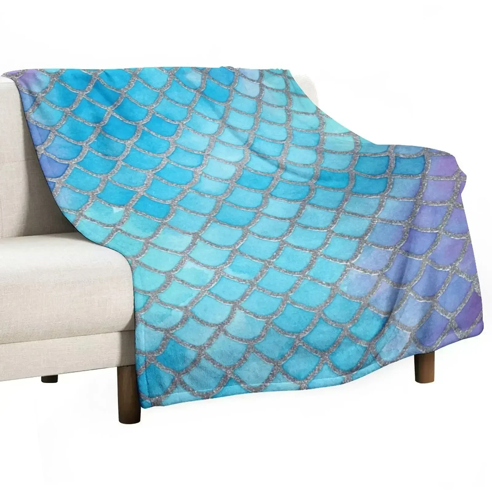 Mermaid Magic Throw Blanket Sofas Flannel Fabric Luxury warm winter For Decorative Sofa for babies Blankets