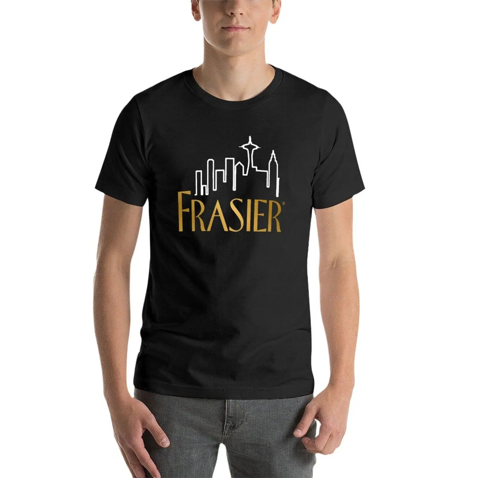 Frasier t-shirt sport fans vintage plain white t-shirt uomo