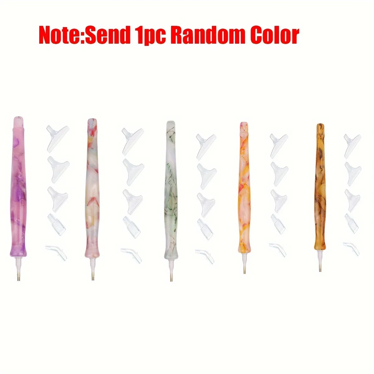 1Set Resin Retro Diamond Painting Pen Replacement Pen Heads Multi Placers Point Drill Pens Embroidery Nail Art Tool