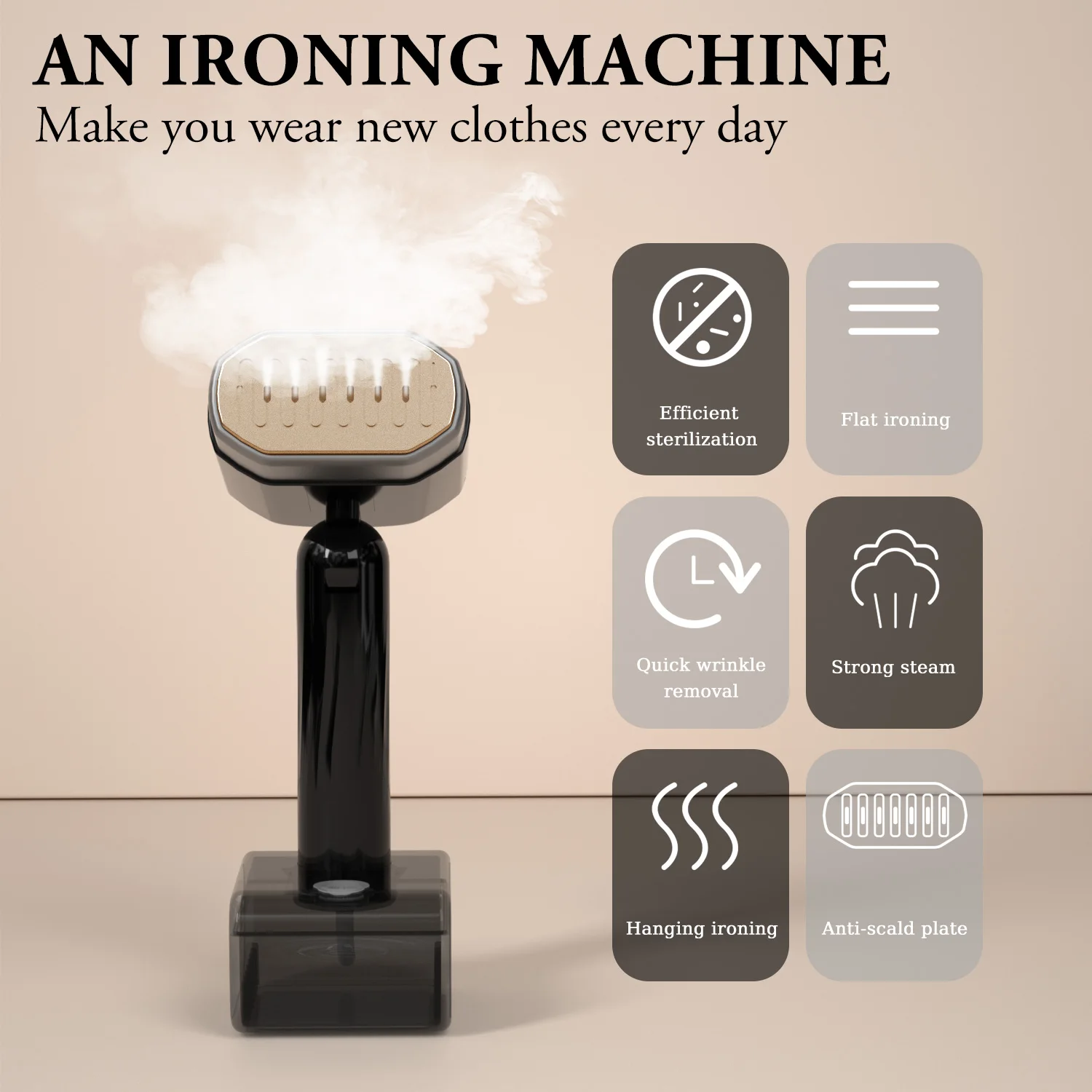 Handheld 1800W 5-speed adjustment steamer, automatic ironing machine, iron with stand