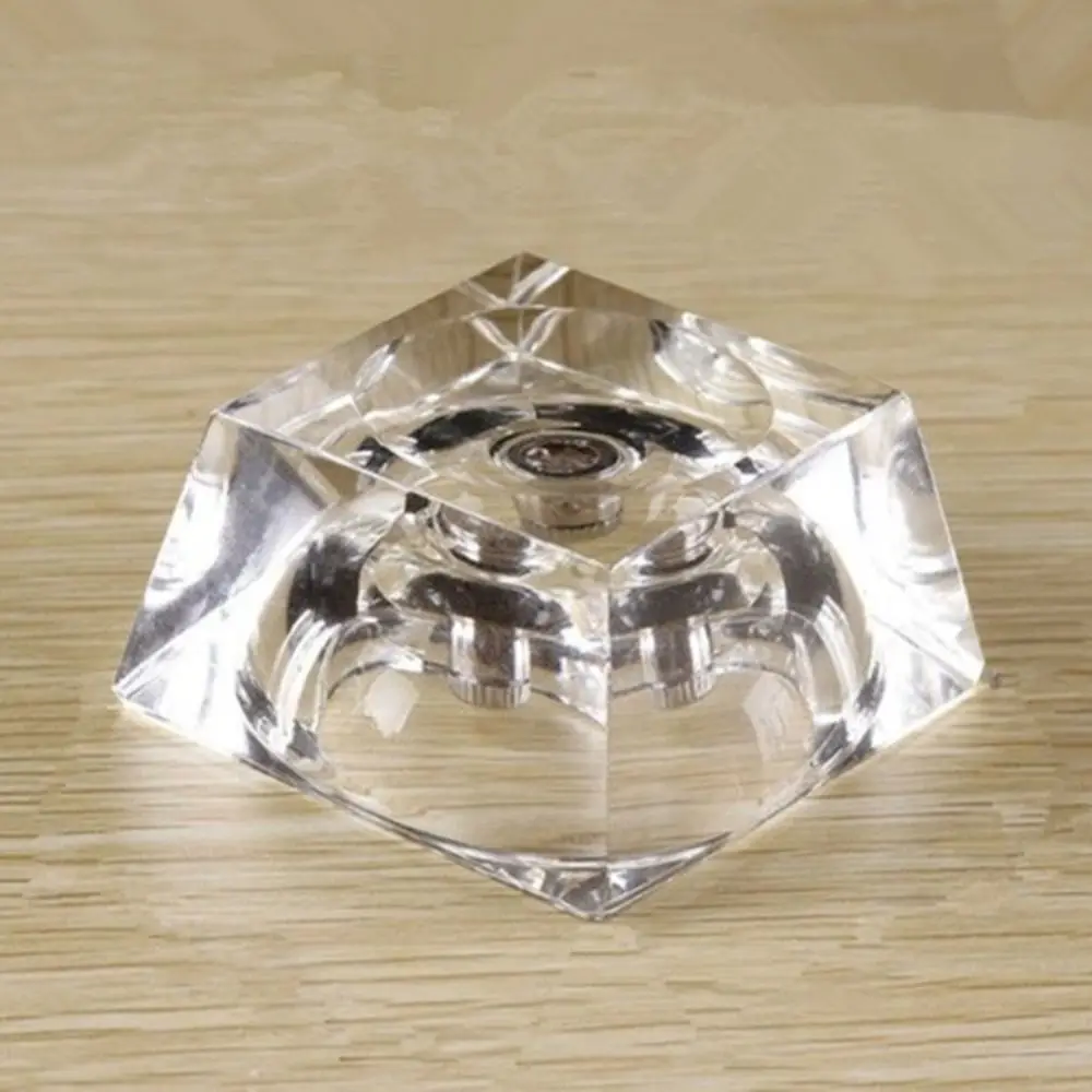 Home Decoration LED Glass Sphere Holder Multi Color Changing Decorative Crystal Display Lamp Base Square Transparent