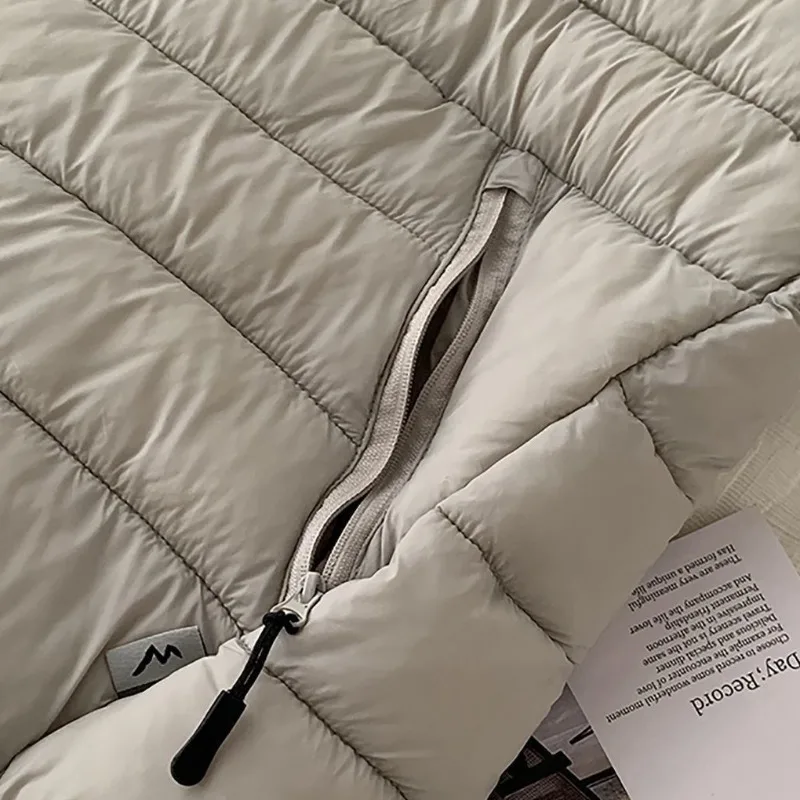 고품질 가벼운 면 패딩 재킷 가을 겨울용 신상 후드 파카 여성 레트로 따뜻한 초경량 부드러운 짧은 코트