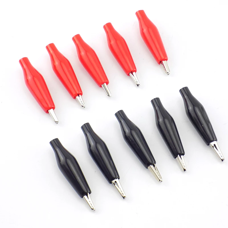 

10pcs 20pcs 28MM Electrical Alligator Clip Testing Crocodile Test Red Black for Metal cover DIY Meter Probe Clamp