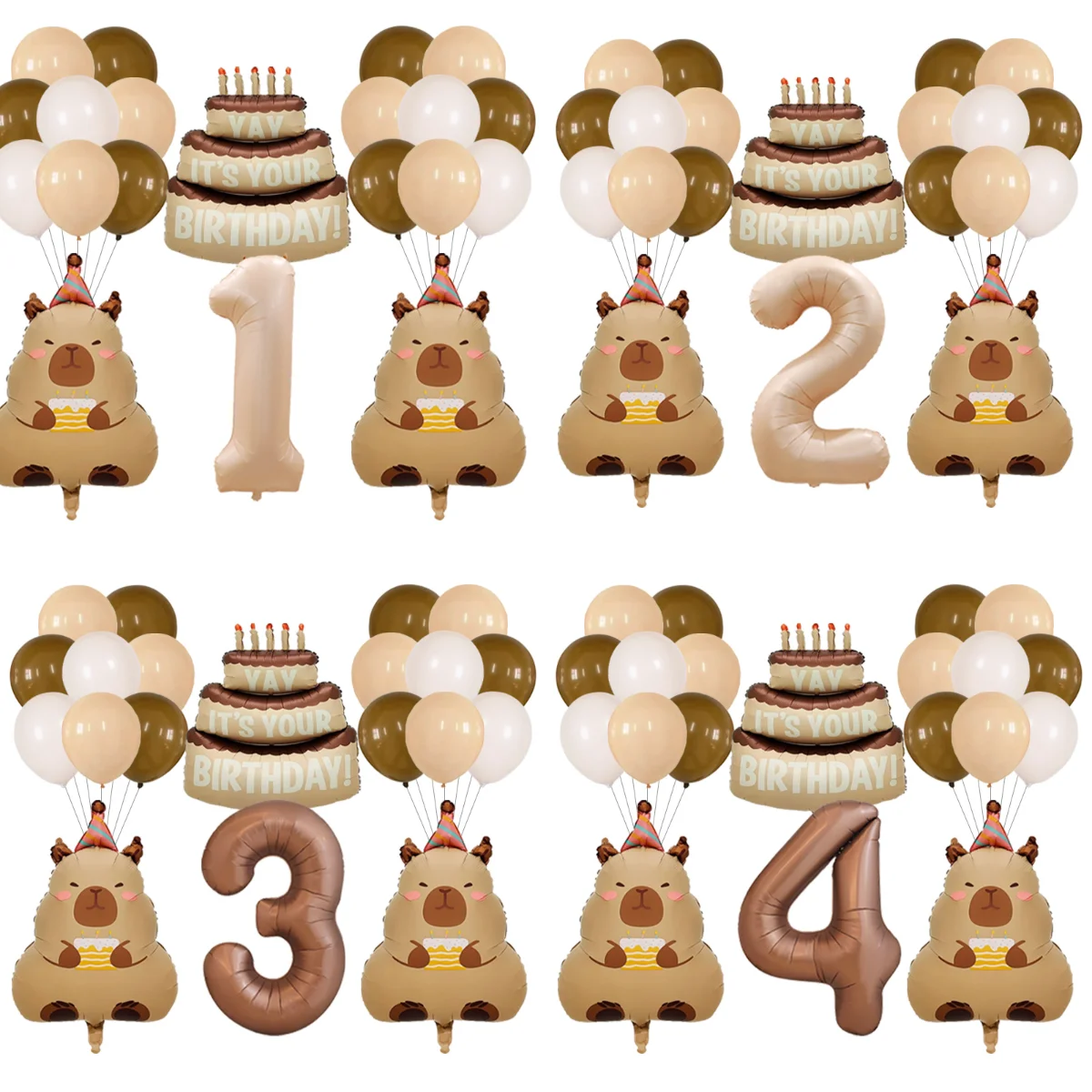Regional Style Capybara Graphic Balloon Pack Local Feature Prints Balloons for Characteristic Birthday Party Decor