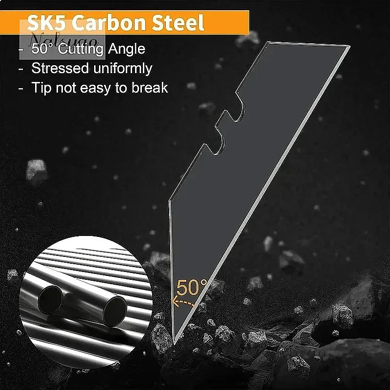 10/30/50Pcs Utility Knife Trapezoid Blades Replacement Steel Sharp Cutting DIY Art Craft Cutter
