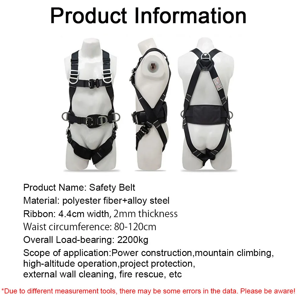High Altitude Work Safety Harness 5-point Full Body Safety Belt Outdoor Training Electrician Protective Construction Equipment