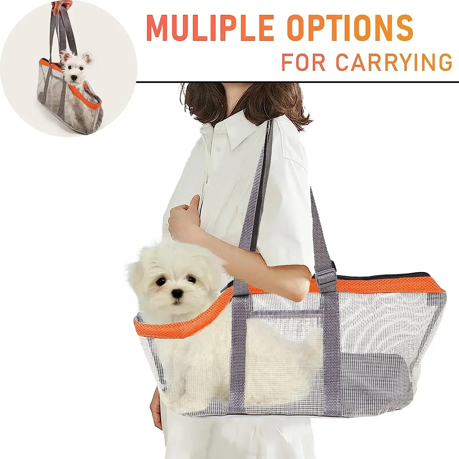 

1PC Puppy Carrying Bag Mesh Foldable Pet Carrier Handbag Purse for Small Dogs Miniature Schnauzer Miniature Dogs Accessories