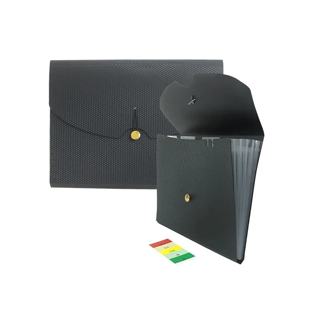 Fashion Waterproof A4 File Folder Buckle Design Large Capacity Test Paper Storage Folder 5 Pockets PP Document Bag Students