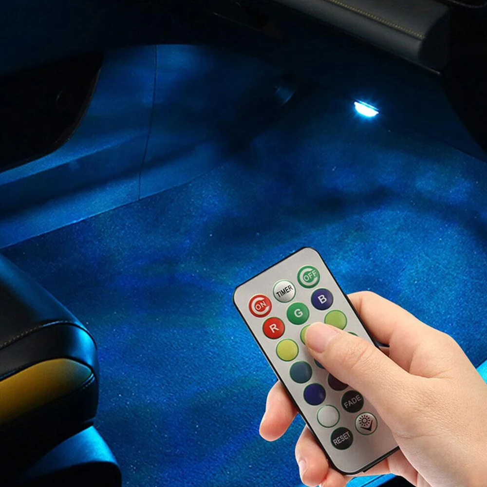 Wireless Remote Control Car Interior Ambient Light Led 13 Color Atmosphere Lamp Auto Underglow Decoration Accessories Waterproof