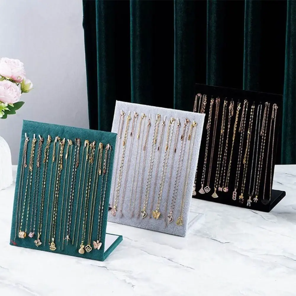 Useful Large Bracelet Display Rack Flannel Wooden Necklace Display Shelf Jewelry Props 12/24 Hooks Bracelet Display Board
