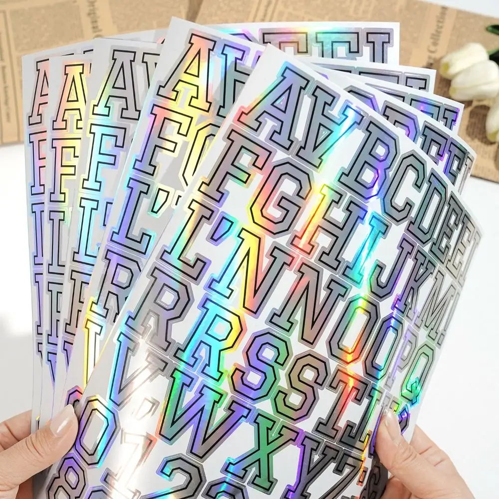 Easily Recognizable Laser Letter Stickers Water Cup Decoration Self Adhesive Reflective Stickers Multifunction