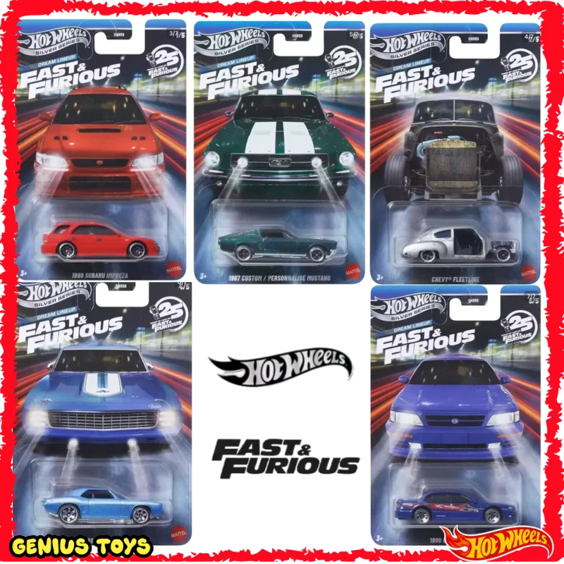 Hot Wheels Silver Series 2026Fast & Furious Dream Lineup Subaru Chevy Ford Camaro Nissan 1:64 pressofuso in lega auto da collezione regalo