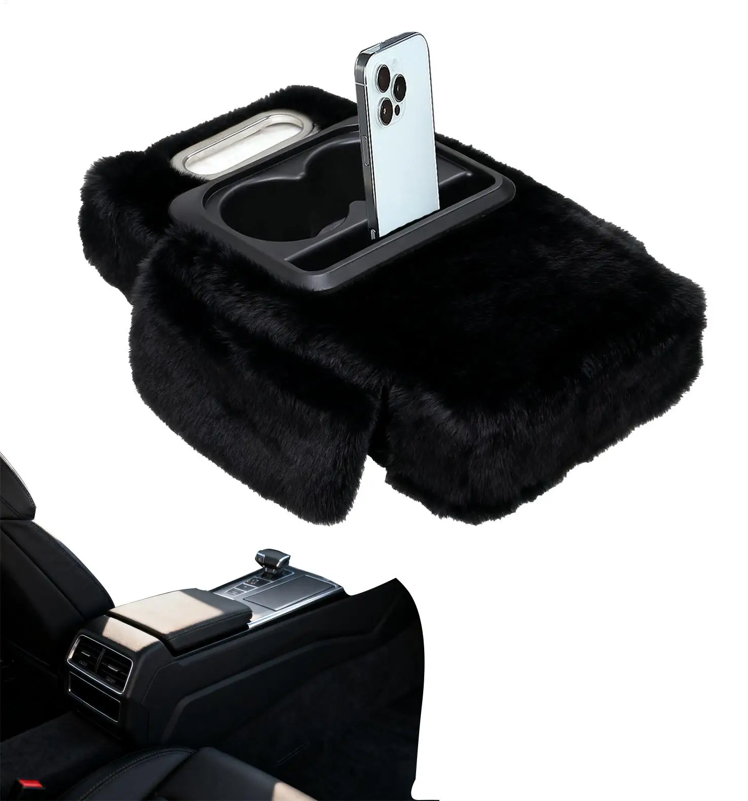 

Чехол на подлокотник для автомобиля, плюшевая подушка, декор, защита подлокотника для салона автомобиля, грузовика, автомобиля, внедорожника, центральная консоль, зима