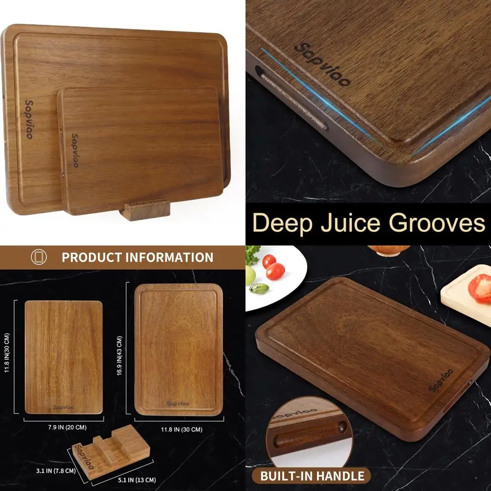 

Solid Teak Wood One-Piece Cutting Board with Deep Juice Grooves for Durable Knife Use