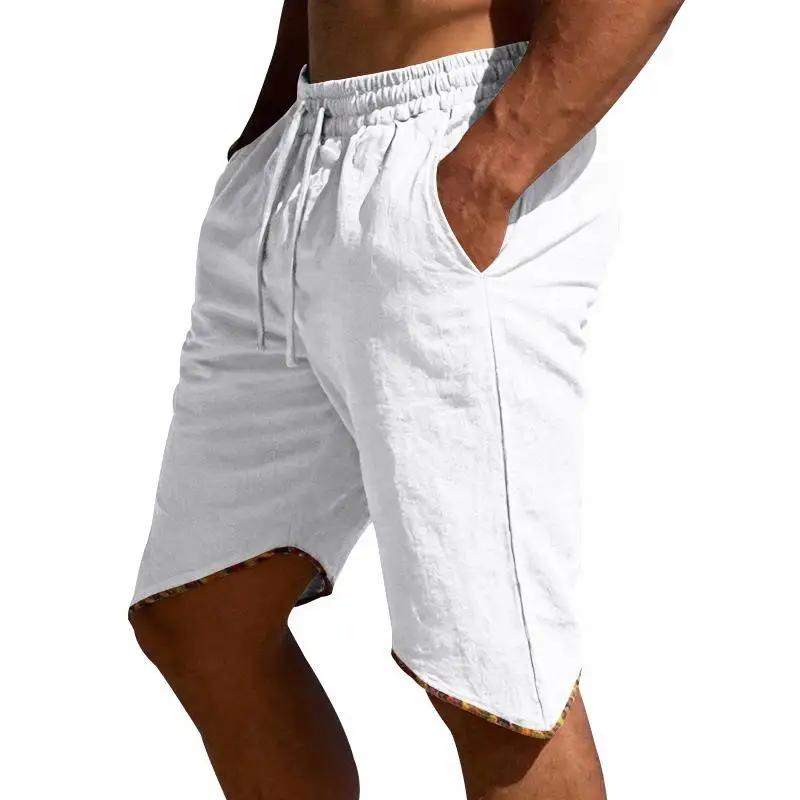 

Мужские летние льняные шорты: повседневные, пляжные, спортивные, свободного кроя, с индивидуальным дизайном, удобные для путешествий, длиной до колена