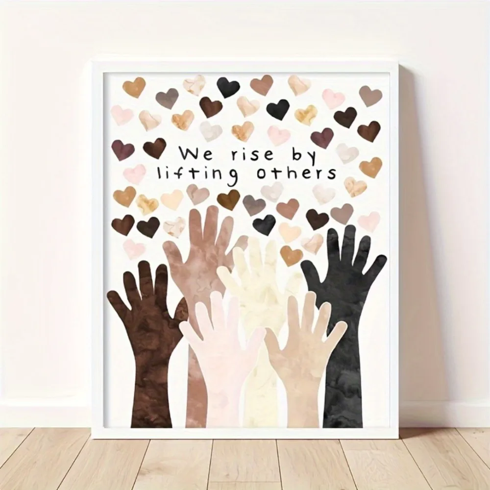 Décorations de classe sans cadre, arts variés, affiches motivantes pour les étudiants favorisant l'unité et célébrant la diversité