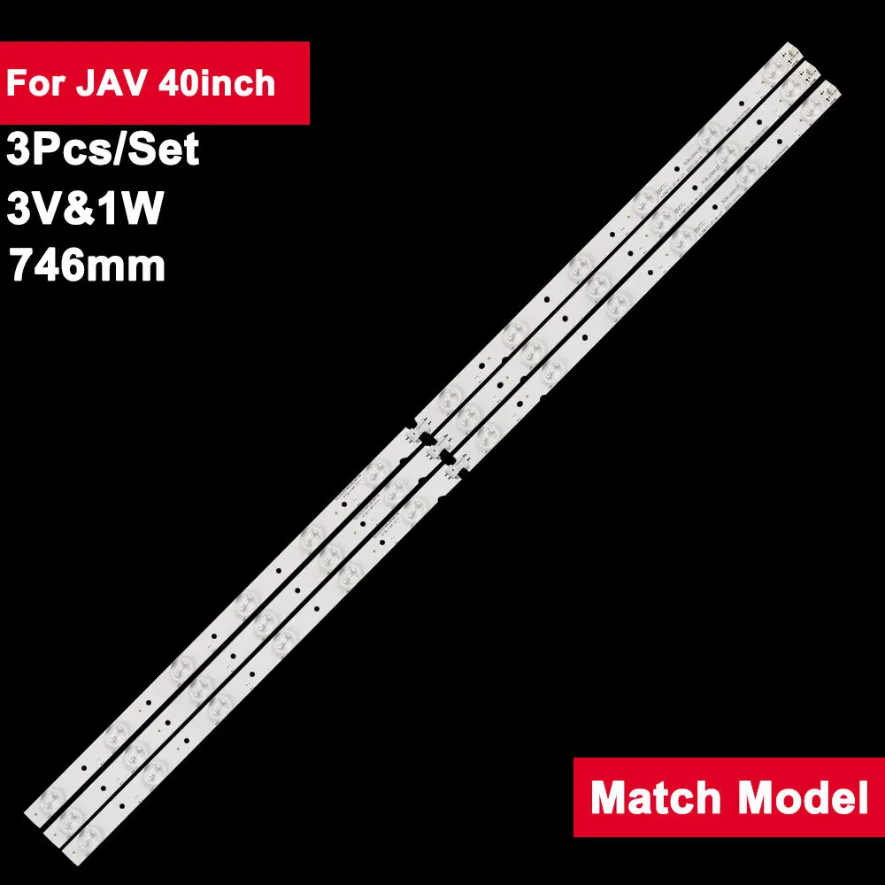 

746mm 3pcs Led Backlight Bar For JAV 40inch KJ39D12-ZC14F-07 TL401B T390HVN01.0 C40227FT2-LED 3V TV Repair Spare Parts