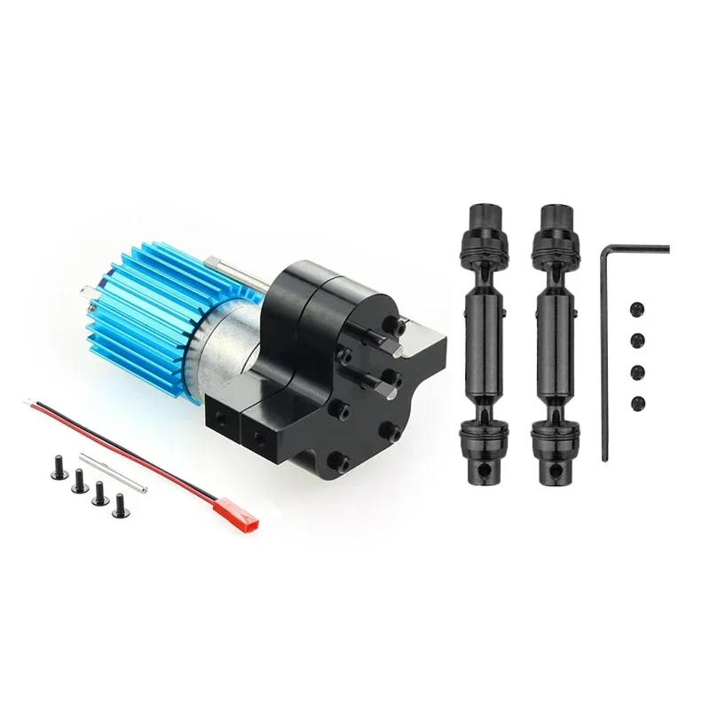 Caixa de engrenagens de transmissão de metal 370 motor com eixo de transmissão acessórios de atualização para carro WPL C14 C24 B24 B36 MN D90 MS RC