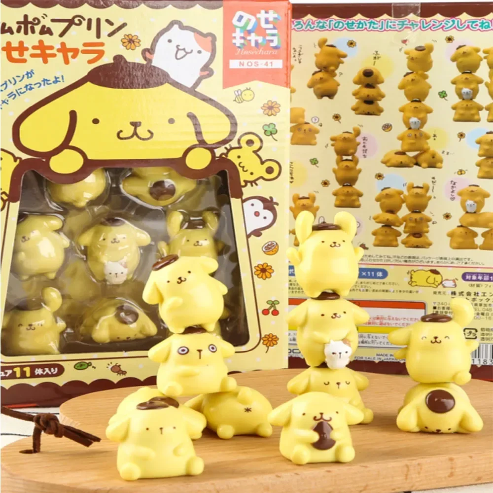 Anime Figur meine Melodie Pompon Purin Sanrio Kawaii Cartoon Modell Dekoration Montage Spielzeug Sanrio Kinder Weihnachten Spielzeug Geschenke