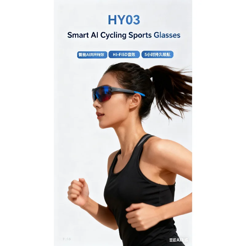 نظارات ذكية جديدة للذكاء الاصطناعي لركوب الدراجات في الهواء الطلق - مكالمة بلوتوث متعددة الوظائف، تشغيل الموسيقى، ترجمة متزامنة بالذكاء الاصطناعي، Hi-Fi 5D #3