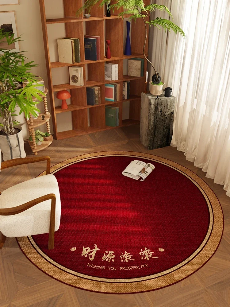 Koi Fish Round Carpet Living Room Large Rug Luxury Gold Black Area Rugs Bedroom Sofa Chair Floor Mat