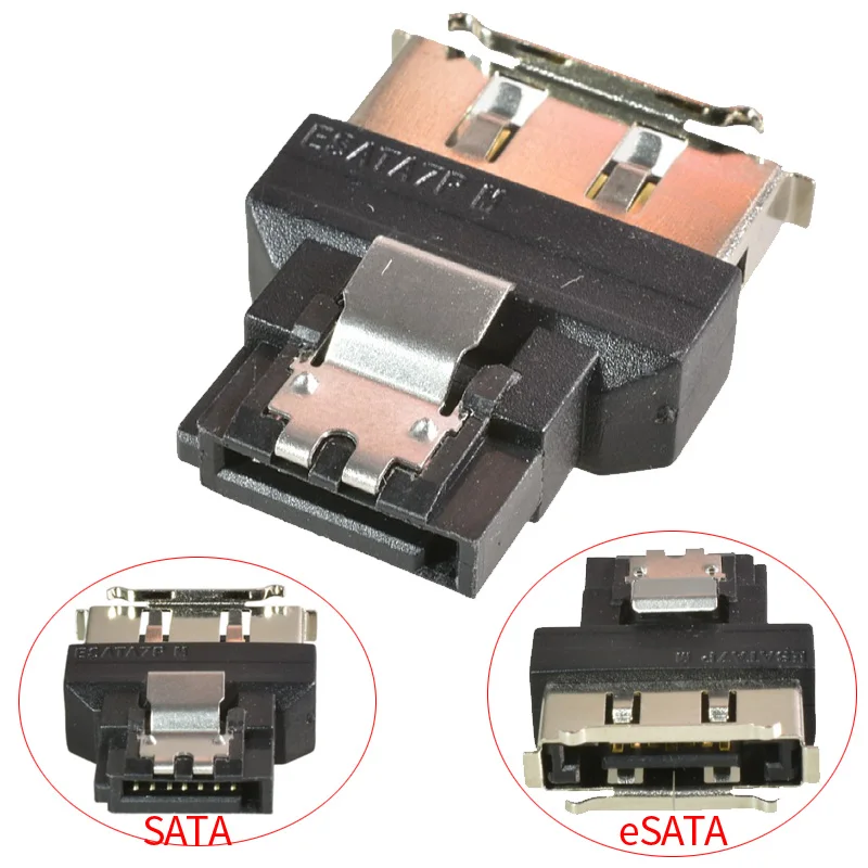 

1pcs SATA 7Pin Female to eSATA Male adapter eSATA Connector ESATA revolution SATA female adapter with snap tab