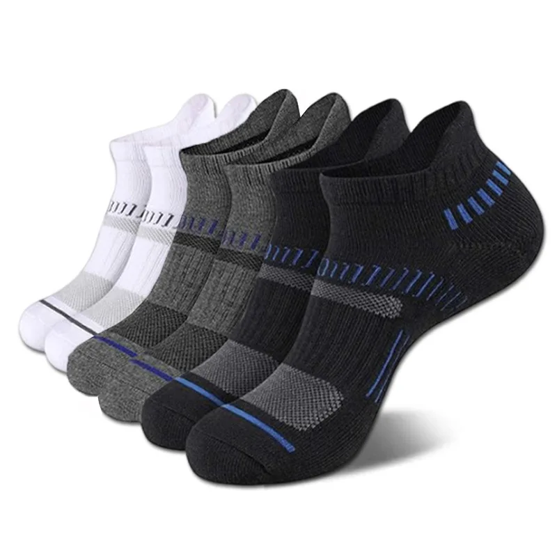 

High Quality 1/5 Pairs Men Socks Cotton Sports Breathable Ankle Socks Mesh Casual Athletic Thin Cut Short Plus Size 39-47