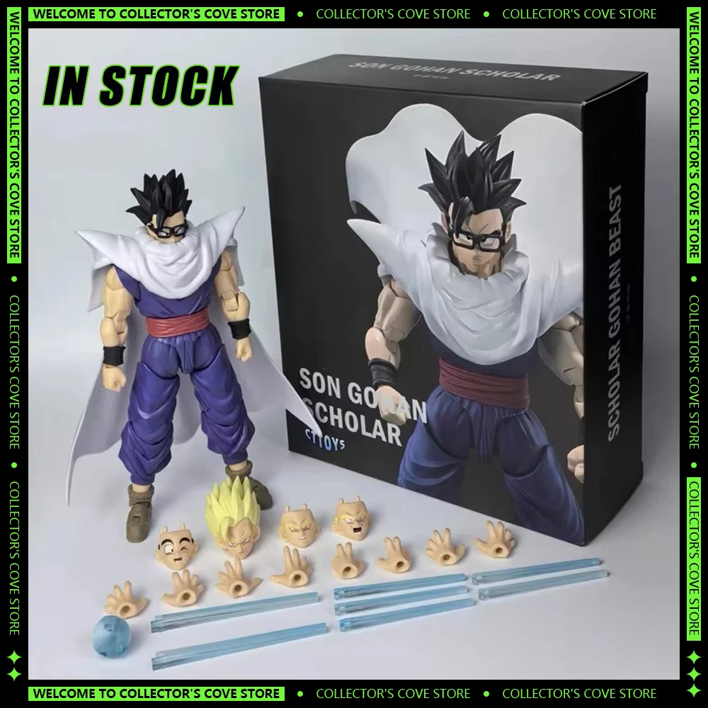 CT Toys Dragon Ball Action Figure Shf Scholar Son Gohan Anime Figures Ultimate Gohan Super Hero Figurine Ornament Children Gifts