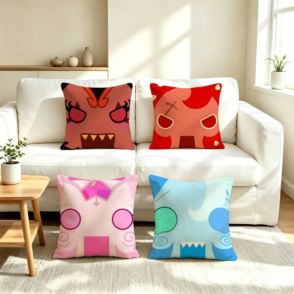 Cookie Run Kingdom Game  Square Double-Sided printed Pillow Case Bedroom Bedside Pillow Sofa Cushion Cover