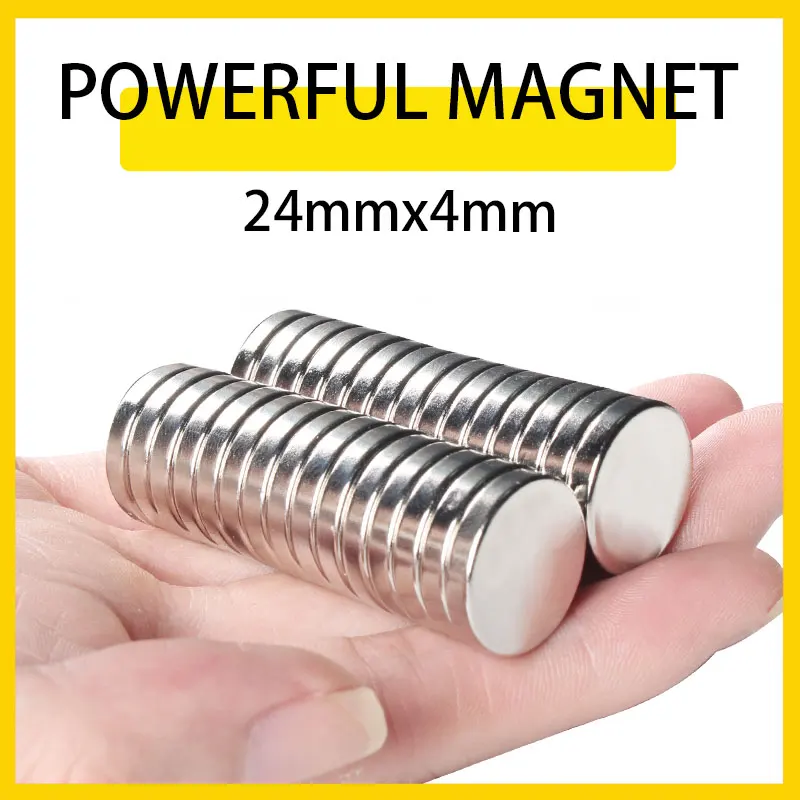 

2~30PCS 24x4mm Round Powerful Strong Magnetic Magnets N35 Powerful NdFeB Magnets 24mm x 4mm Disc Rare Earth Magnet 24*4mm