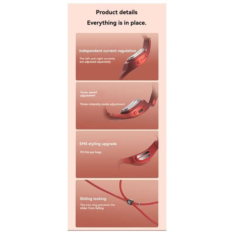 A83X-Eye Massager Microcurrent Red Light Beauty Device Eye Massage To Remove Dark Circles Anti-Wrinkles Fatigue Relief
