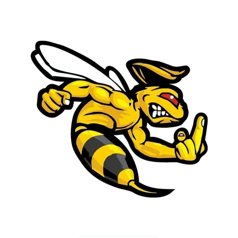 3D Hornet Car Sticker Set - Glossy Vinyl Auto Decals with Air Release Tech, No Residue Removal for Bumper/Window/Tailgate