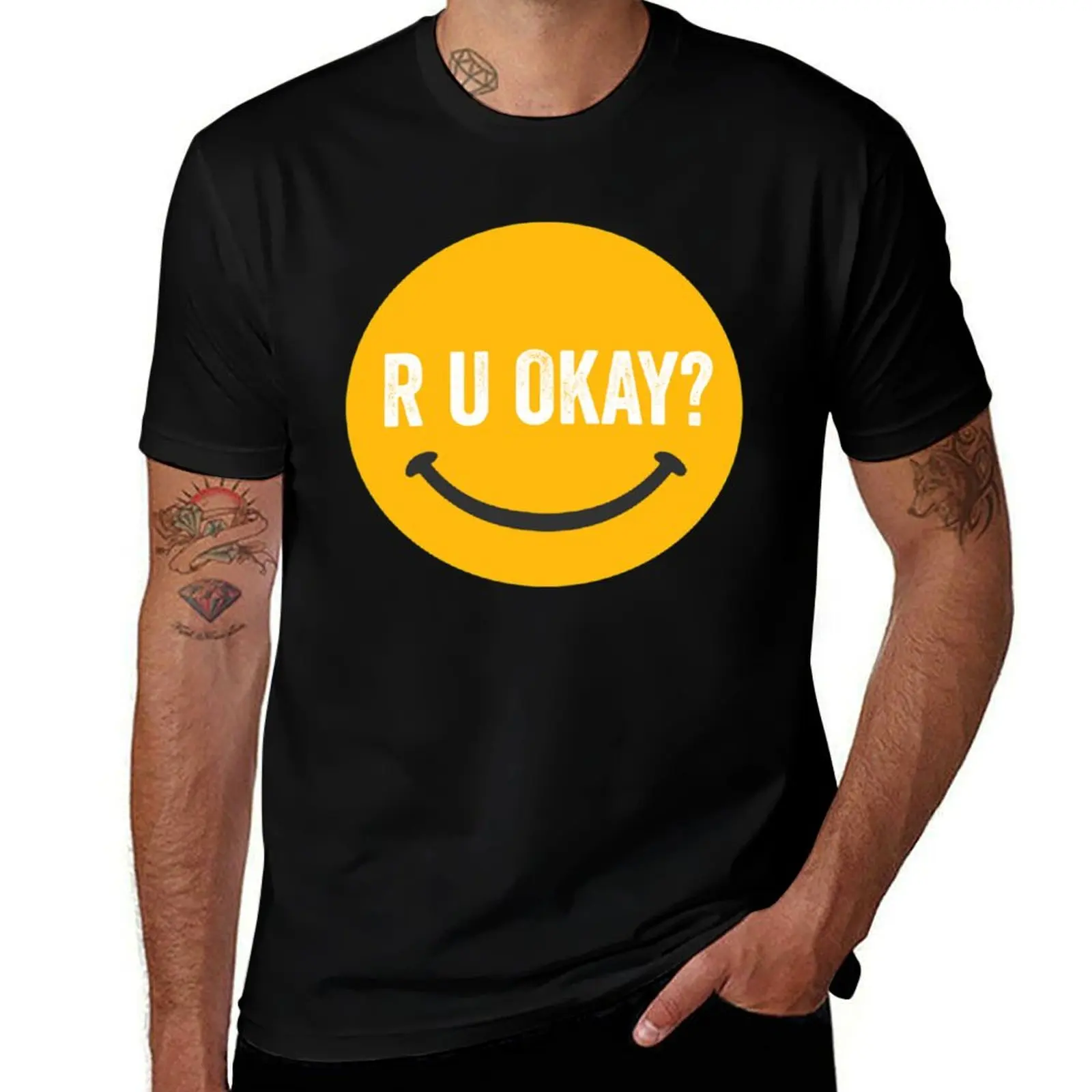 

R U ok (1) T-Shirt man t shirt graphic t shirts for man cotton
