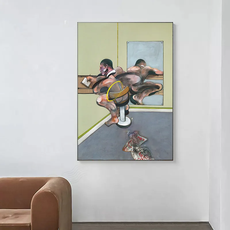 الفنان فرانسيس بيكون الشهير المذهل المشارك قماش اللوحة مجردة جدار صور لغرفة المعيشة جدار ديكور فني للمنزل Cuadr #2