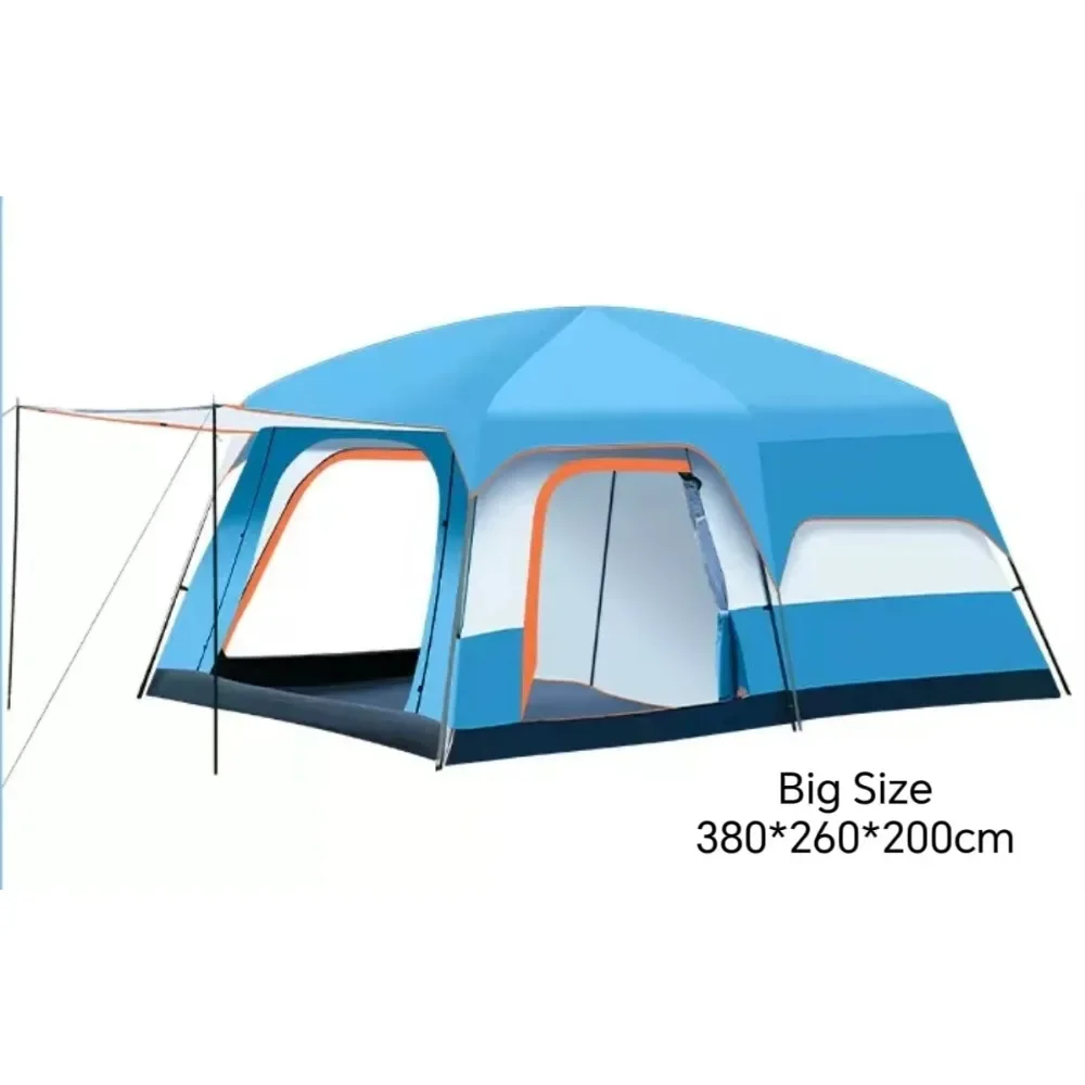 Two-Bedroom Camping Tent for 5-8 People Waterproof Oxford & Iron Material for Climbing Running & Tours