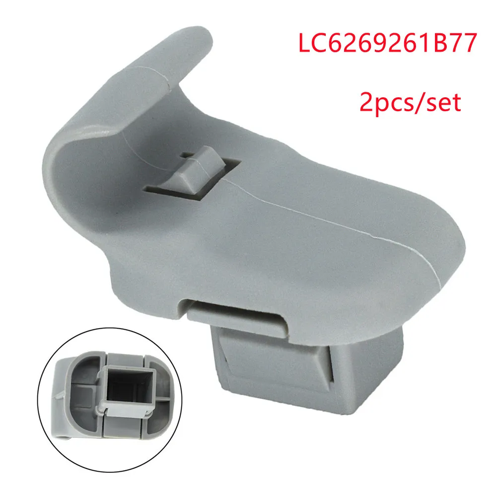 2Pcs Car Sun Visor Clip Gray Interior Hanger Hook Clip Bracket LC6269261B77 For Mazda 3 5 6 CX-7 CX-9 RX-8 MPV