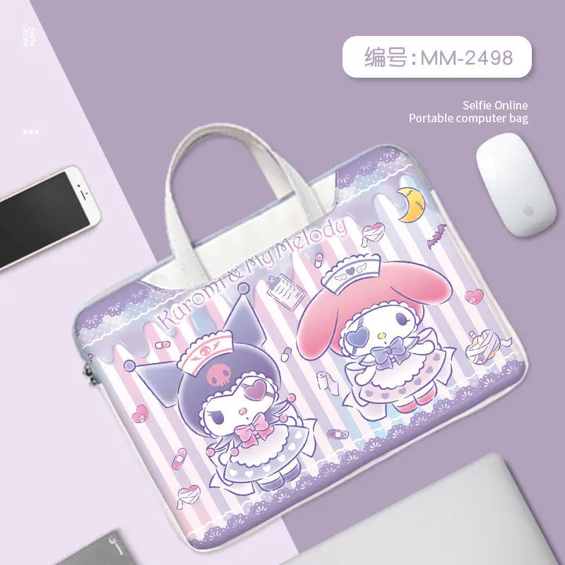 Hello Kitty Cinnamoroll Anime Kawaii Sanrio Laptop Bag Cute Cartoon Kuromi My Melody Storage Handbag Lovely Gifts for Girls