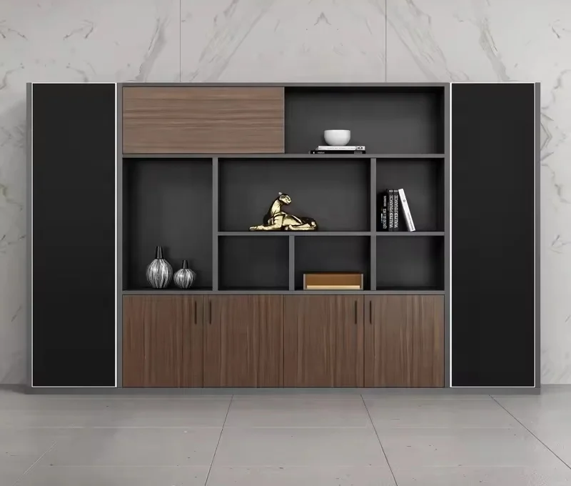 Wholesale Simple Modern Style Office File Cabinet Wooden Bookcase Cabinet Customized Furniture